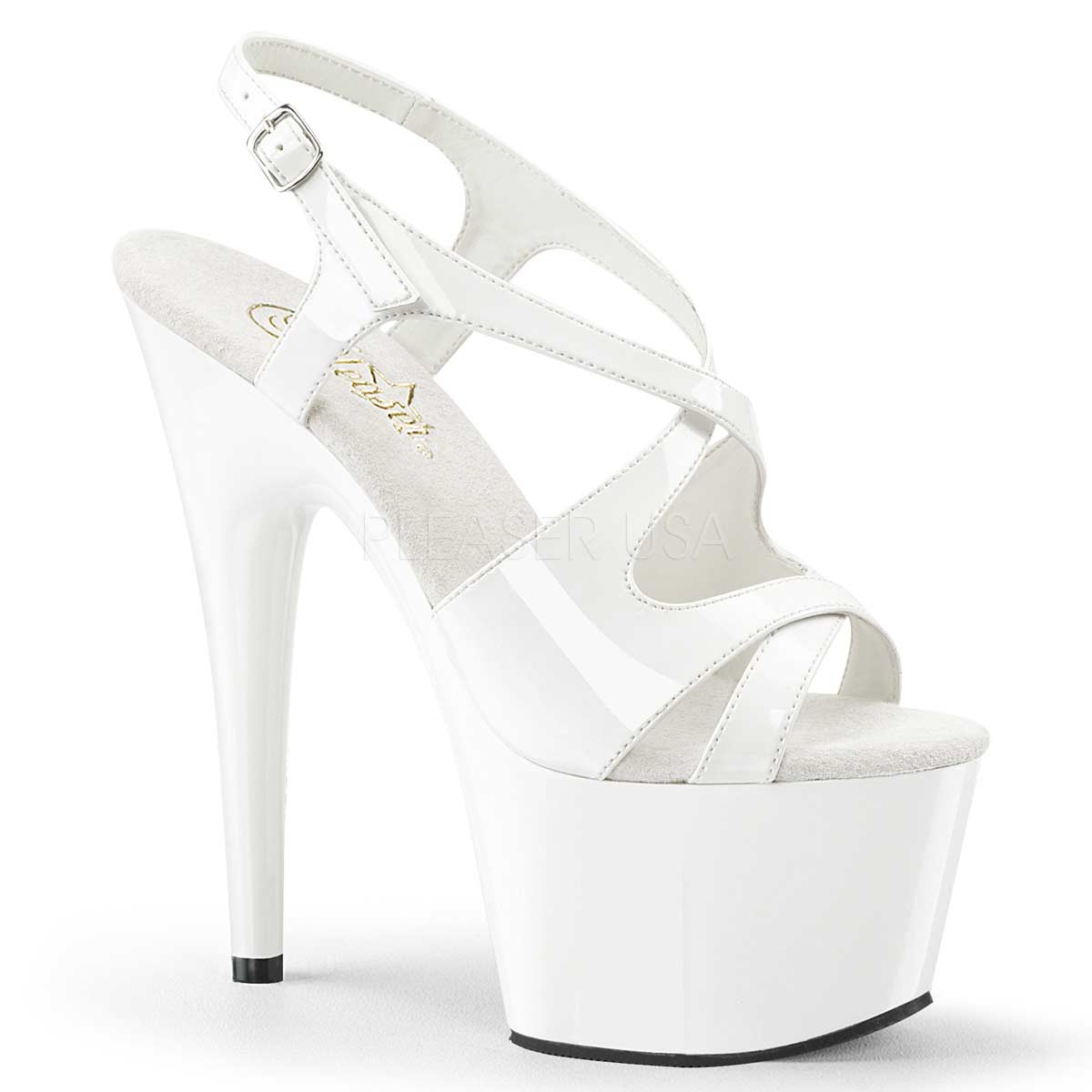 Pleaser Adore-730 - White Pat in Sexy Heels & Platforms - $44.99