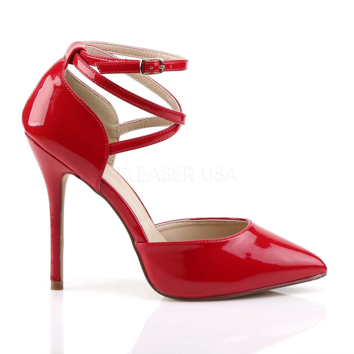 Pleaser Amuse-25 - Red Patent in Sexy Heels & Platforms - $57.95