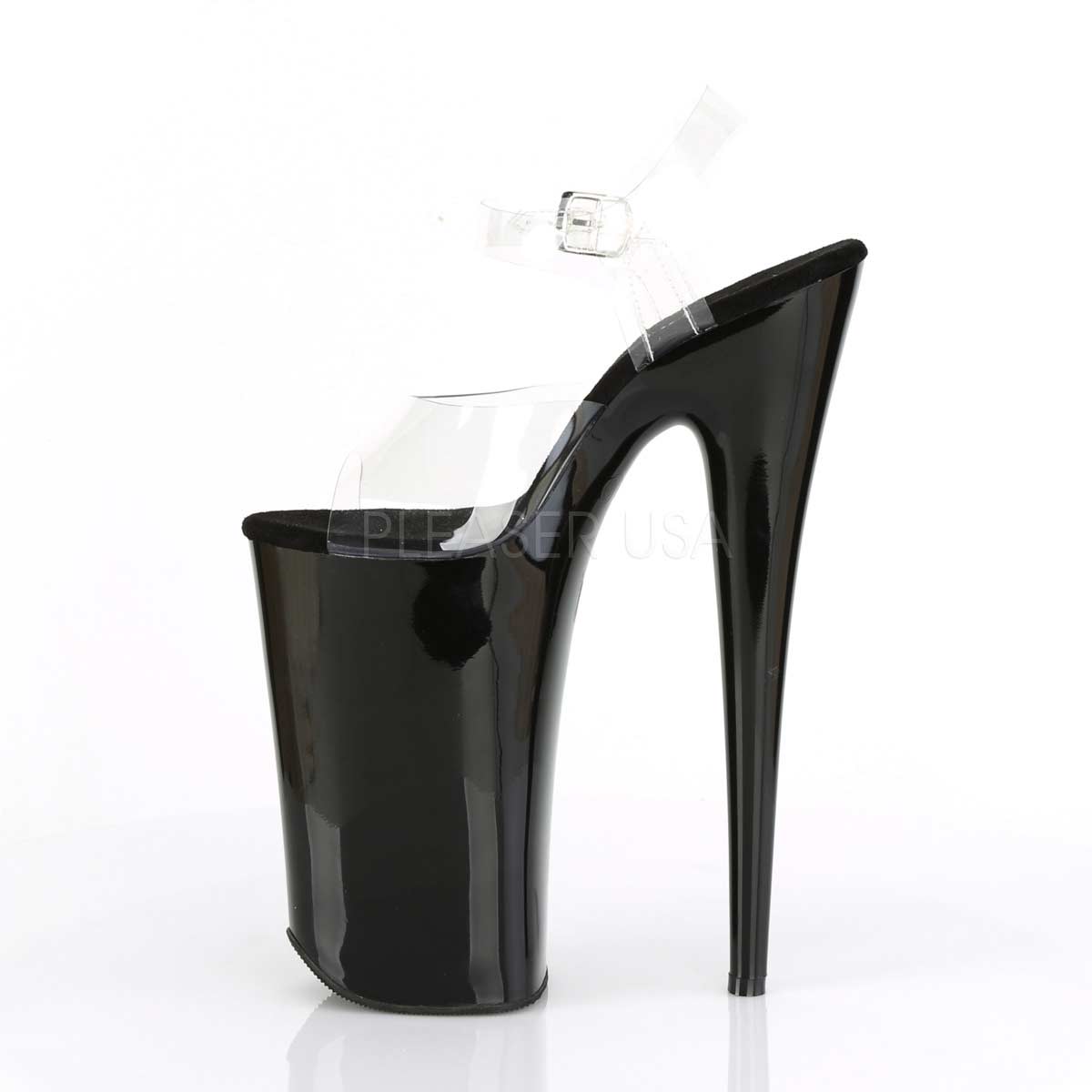 Pleaser Beyond-008 - Clear Black in Sexy Heels & Platforms - $95.95