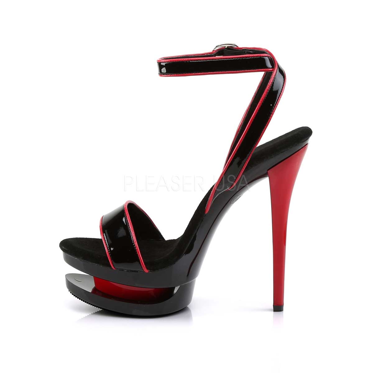 Pleaser Blondie-631-2 - Black Patent/Red in Sexy Heels & Platforms - $59.95