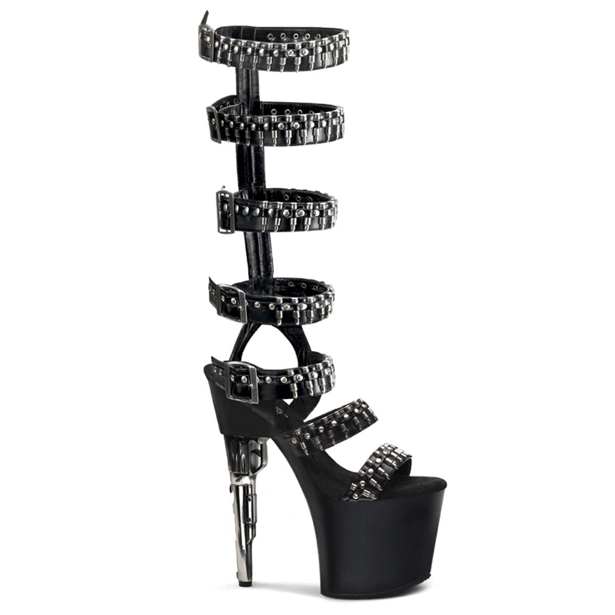 Pleaser Bondgirl 768 Black Pu Black Matte in Sexy Boots 70.19