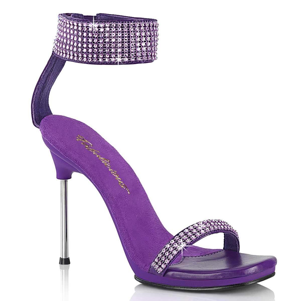 Purple heels hotsell with rhinestones