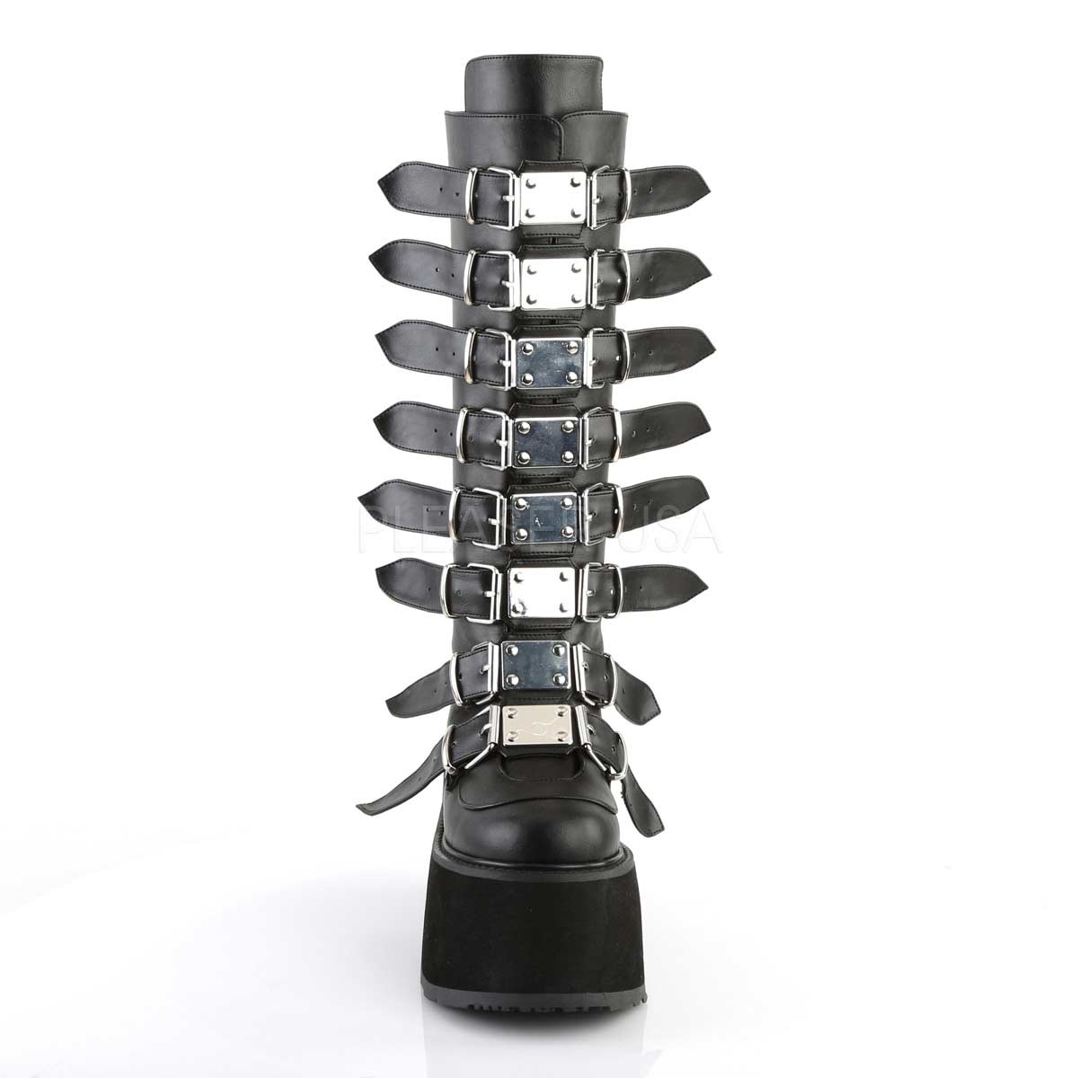 Pleaser Damned-318 - Black Vegan Leather in Sexy Boots - $134.95