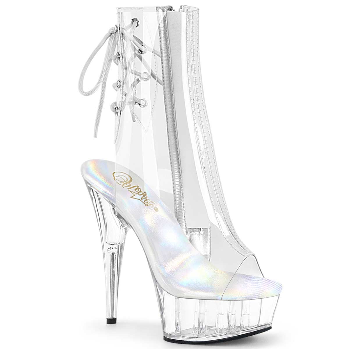Pleaser Delight-1018C - Clear in Sexy Boots - $77.95
