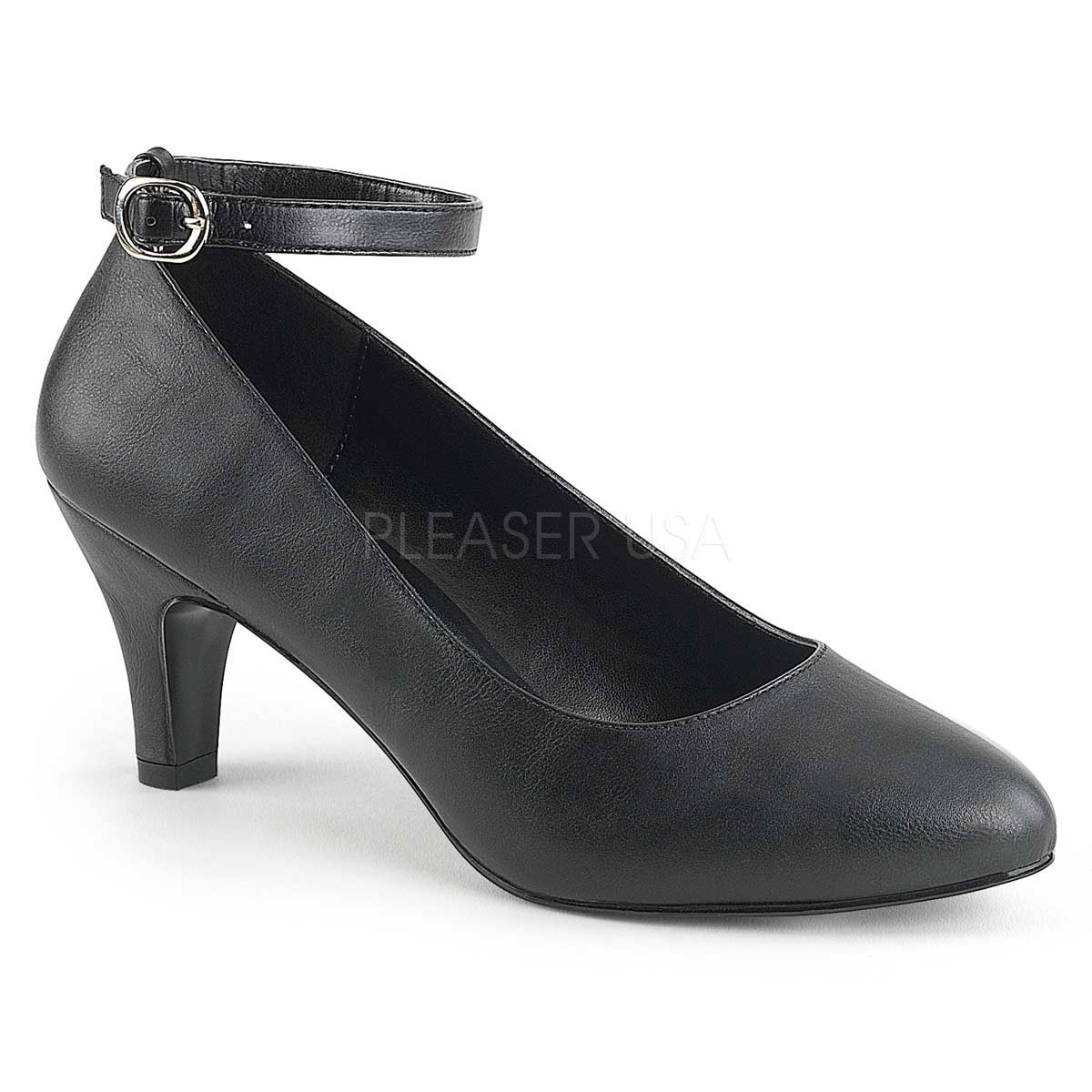 Pleaser Divine-431 - Black Faux Leather in Sexy Heels & Platforms - $43.99
