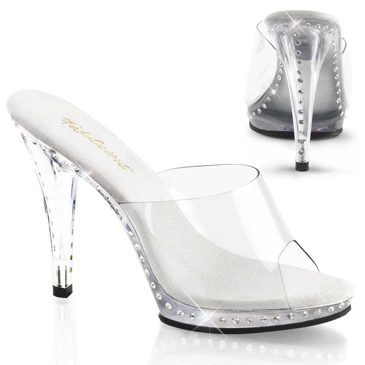 Pleaser Fabulicious FLAIR-401LS - Clear Clear in Sexy Heels & Platforms ...