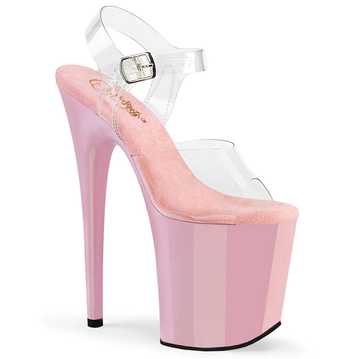 Pleaser Flamingo-808 - Clear Pink in Sexy Heels & Platforms - $57.95