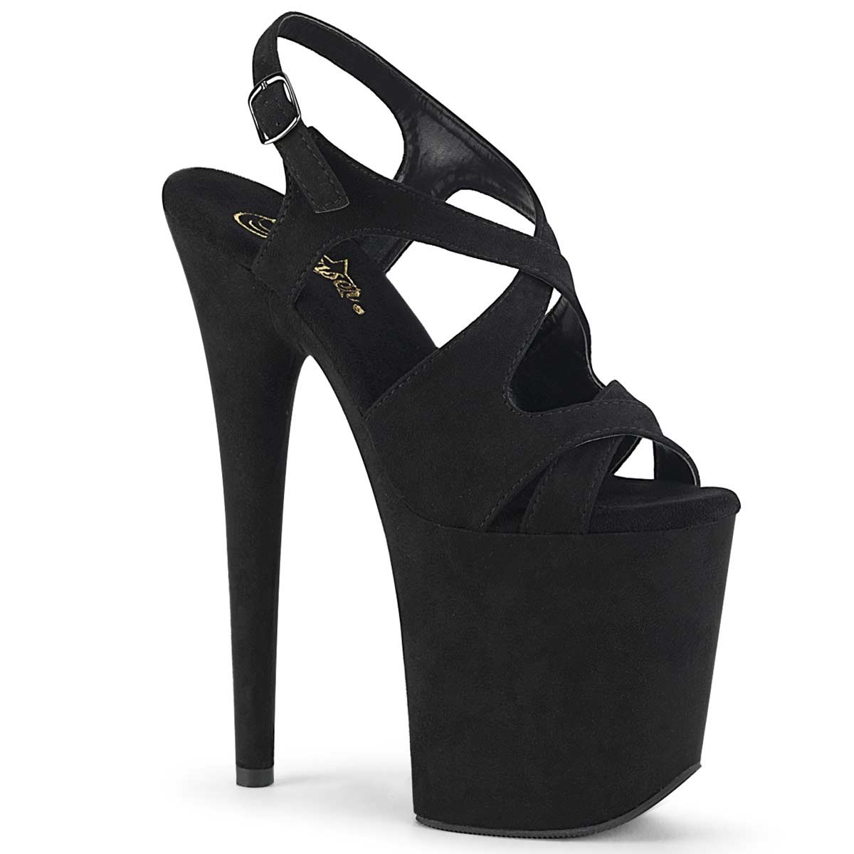 Pleaser Flamingo-831FS - Black Faux Suede in Sexy Heels & Platforms ...