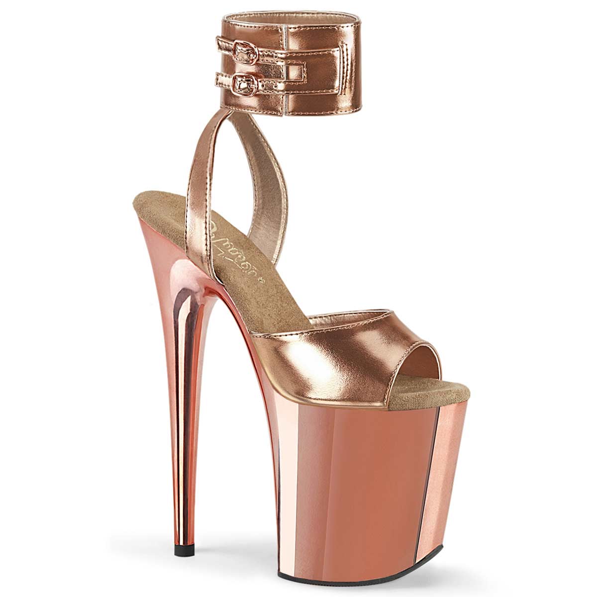 Pleaser Flamingo-891 - Rose Gold Metallic Pu Chrome in Sexy Heels ...