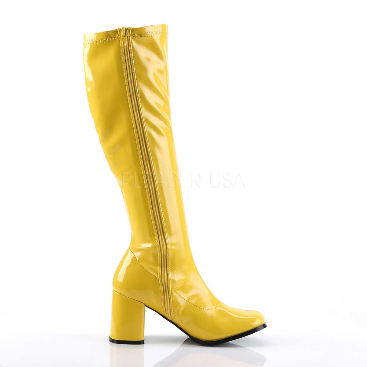 Funtasma GOGO-300 Yellow Stretch Patent Gogo Boot (GOGO300 