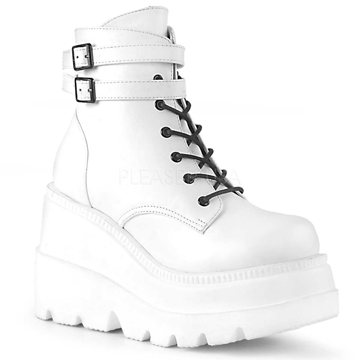 white vegan leather boots