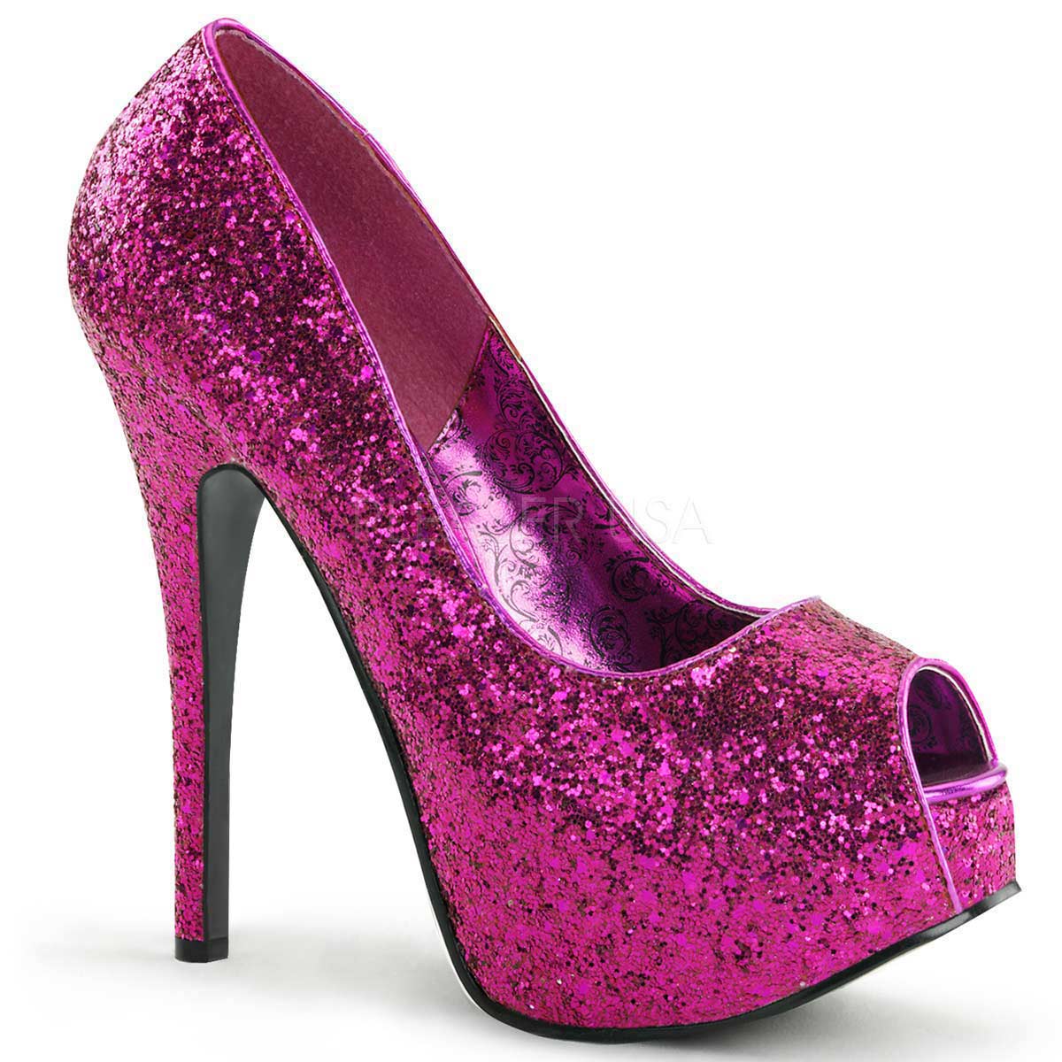 Pleaser Bordello TEEZE-22G - Baby Pink Glitter in Sexy Heels & Platforms - $50.15