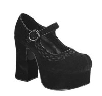 Charade-08S - Black Faux Suede SPECIAL - Slightly Scuffed - Size 8