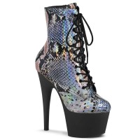 Adore-1020SP - Silver Hologram Snake Print Black Matte  