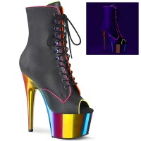 Adore-1021RC-02 - Black Faux Leather Raiow Chrome  