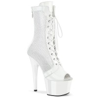 Adore-1048RSNT - White Patent Mesh Rhinestones