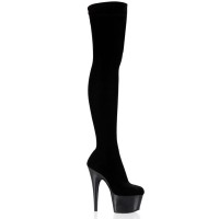 Adore-3002 - Black Stretch Velvet/Black