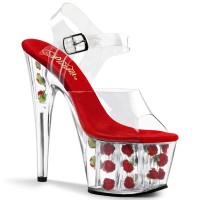 Adore-708Fl - Clear/Red Flowers