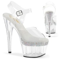 Adore-708PHRS - Clear on White with Rhinestones
