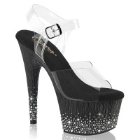 Adore-708SPKL-01 - Clear on Black Silver with Rhinestones