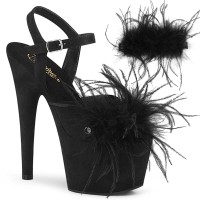 Adore-709F - Black Faux Suede Feather  