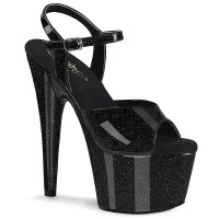 Adore-709GP - Black Glitter Patent