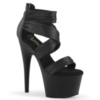 Adore-720 - Black Faux Leather Fabric Matte