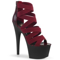 Adore-748SP - Wine Snake Print Patent Black Matte