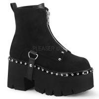 Ashes-100 - Black Vegan Suede Leather  