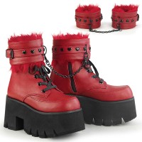 Ashes-57 - Red Vegan Leather  
