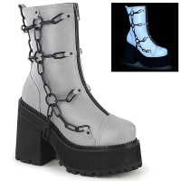 Assault-66 - Gray Reflective Vegan Leather  