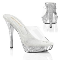 Athena-501 - Clear Silver Chrome Patent on Rhinestones