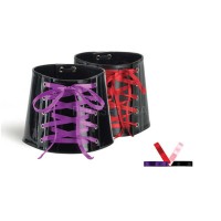 Boot Cuffs BC-04 - Black with Red and Purple - SPECIAL