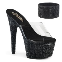 Bejeweled-712RS - Clear Black Rhinestones