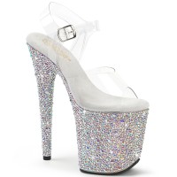 Bejeweled-808MS - Clear Silver with Rhinestones