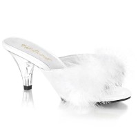 Belle-301F - White Pu Fur Clear  