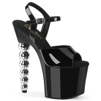 Bliss-709 - Black Patent Silver Chrome