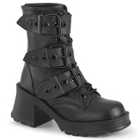 Bratty-118 - Black Vegan Leather