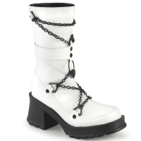 Bratty-120 - White Vegan Leather