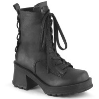 Bratty-50 - Black Vegan Leather