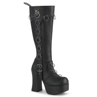 Charade-211 - Black Vegan Leather