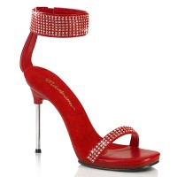 Chic-40 - Red Faux Leather Rhinestones
