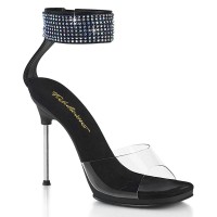 Chic-42 - Clear Black Faux Leather AB Rhinestones