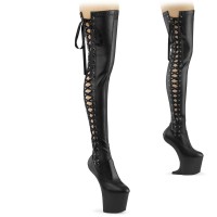 Craze-3050 - Black Stretch Faux Leather Matte