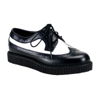 Demonia Creeper-608 - Black-White Leather