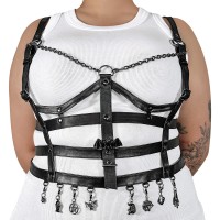 Da-118 - Body Harness - Black Vegan Leather