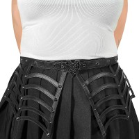 Da-315 - Waist Suspender - Black Vegan Leather