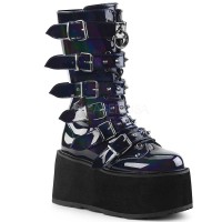 Damned-225 - Black Hologram Vegan Leather SPECIAL - Size 7