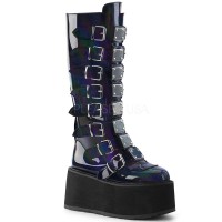Damned-318 - Black Hologram Vegan Leather SPECIAL - Size 7