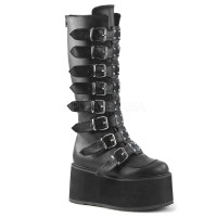 Damned-318 - Black Vegan Leather SPECIAL - Size 7